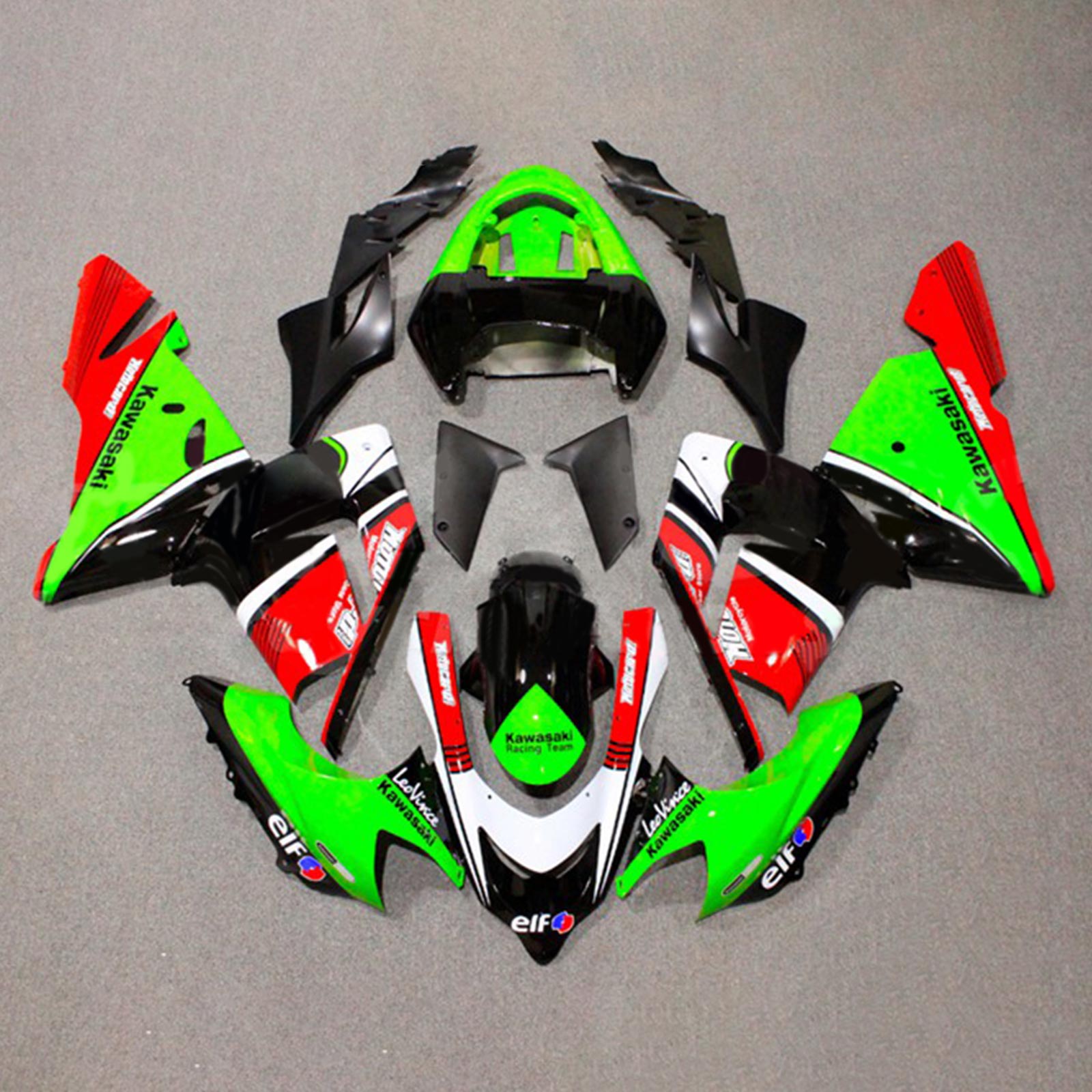 Amotopart 2004-2005 ZX10R Kawasaki Green&Red Fairing Kit