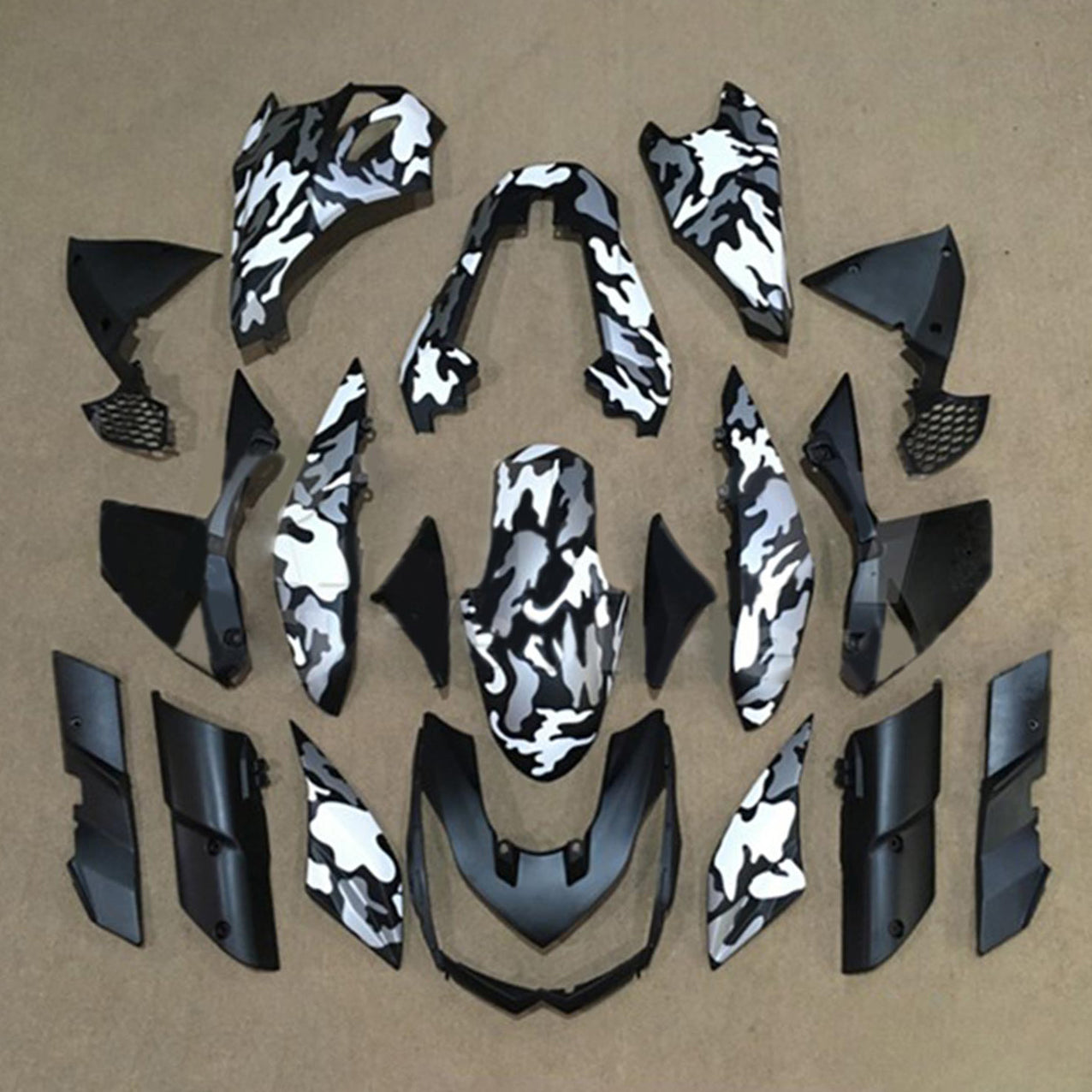 Amotopart 2010-2013 Z1000 Kawasaki Black&White Camo Fairing Kit