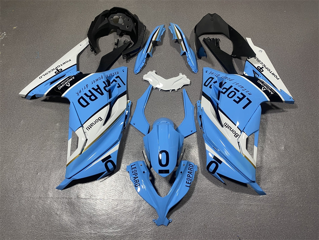 Kit de carenado Amotopart Kawasaki EX300/Ninja300 2013-2023 azul y blanco