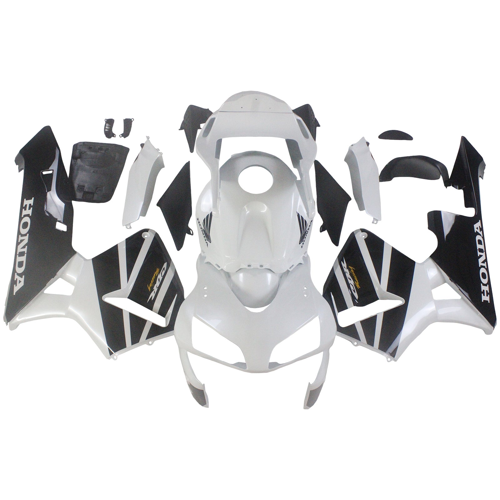 Amotopart 2003-2004 Honda CBR600RR White Black Fairing Kit