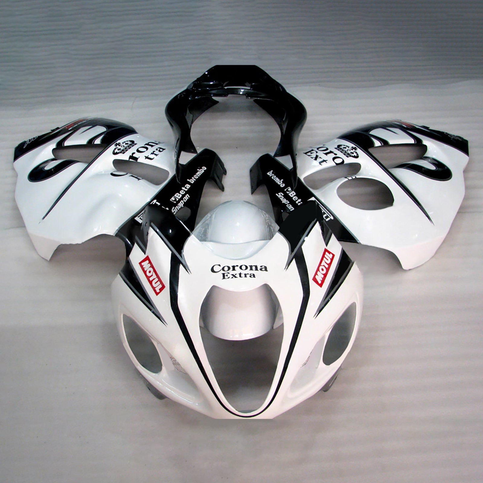 Amotopart 1999-2007 Suzuki Hayabusa GSX1300R White Black Fairing Kit