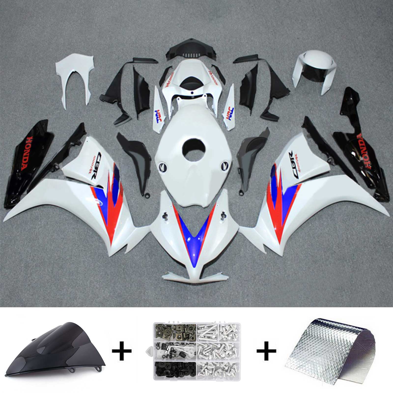 Amotopart 2012-2016 CBR1000RR Honda Azul y Rojo Style4 Kit de carenado