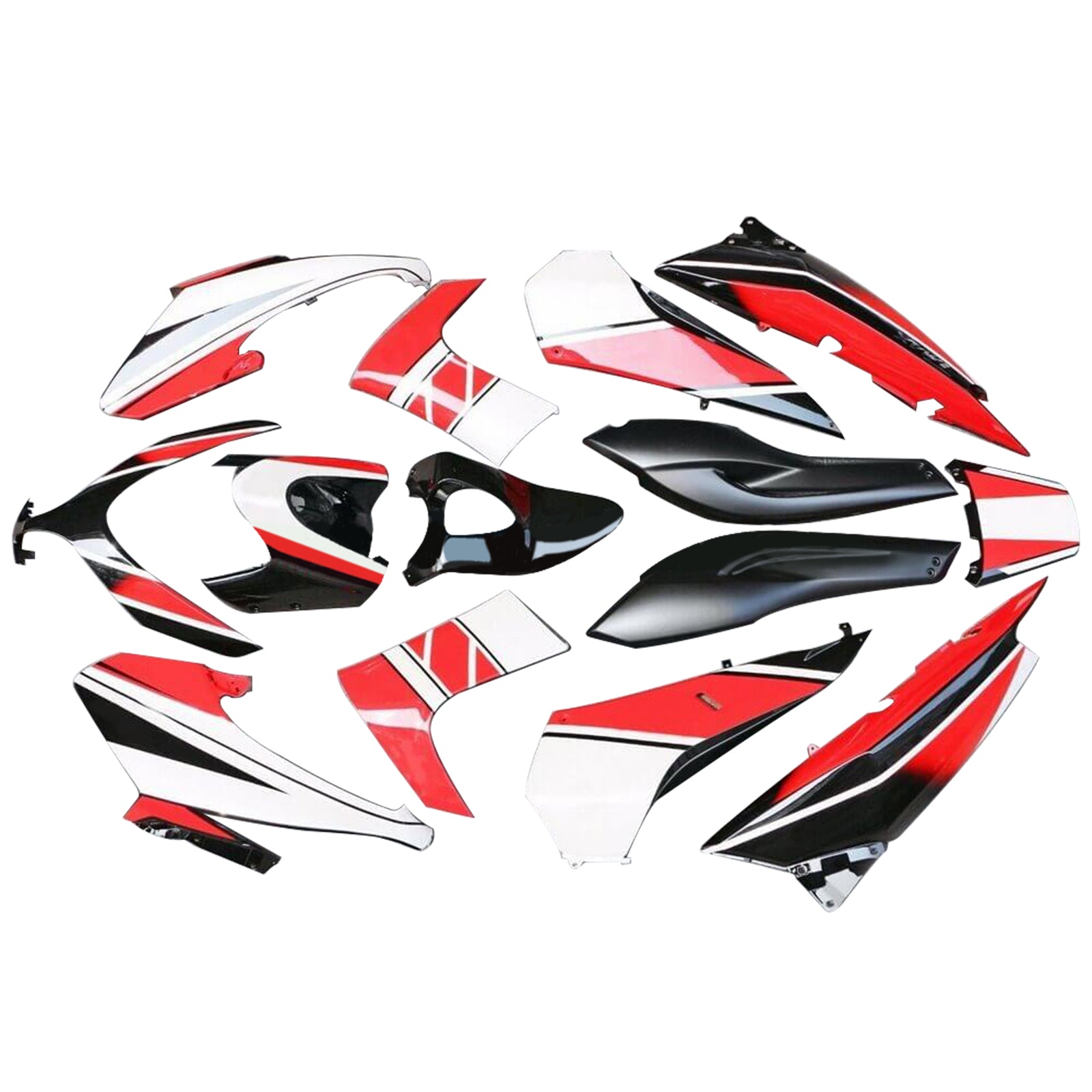 Amotopart 2008-2012 Yamaha T-Max XP500 Black White Red Fairing Kit