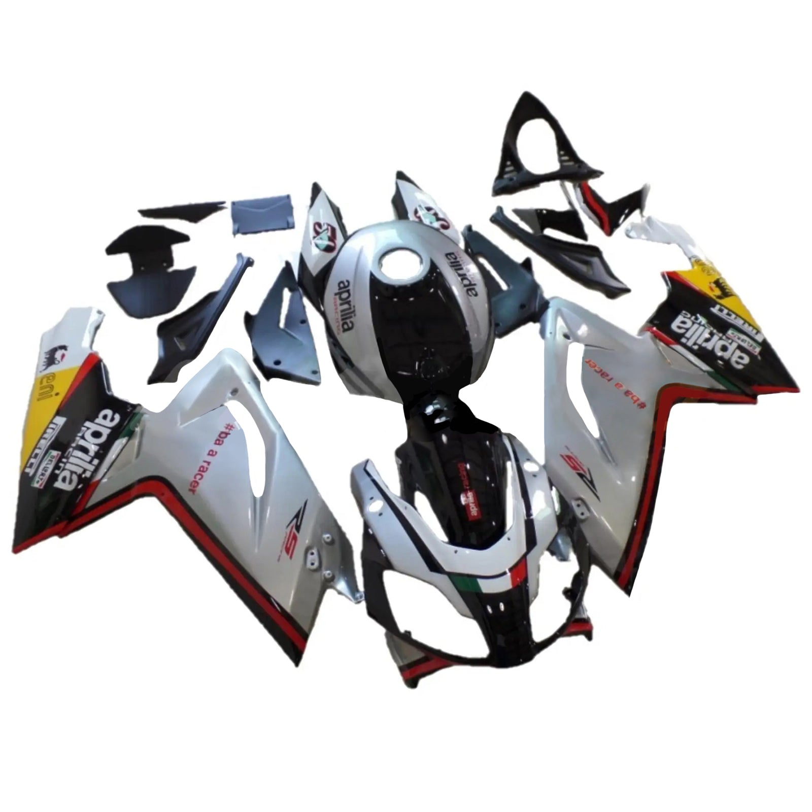 Amotopart 2006-2011 RS125 Aprilia White&Black with Logo Fairing Kit