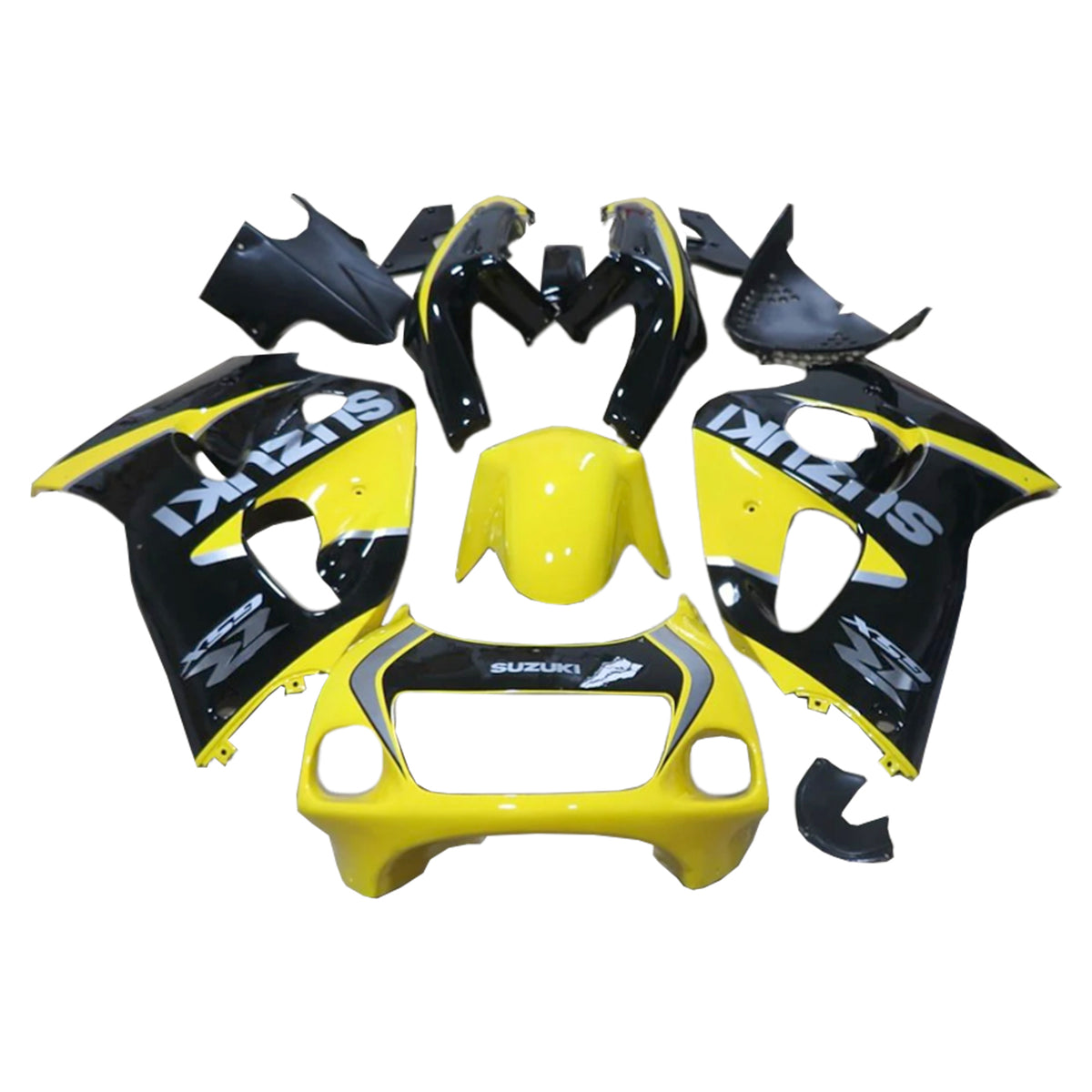 Amotopart GSXR600 1996-2000 GSXR750 1996-1999 Suzuki Kit de carenado amarillo y negro