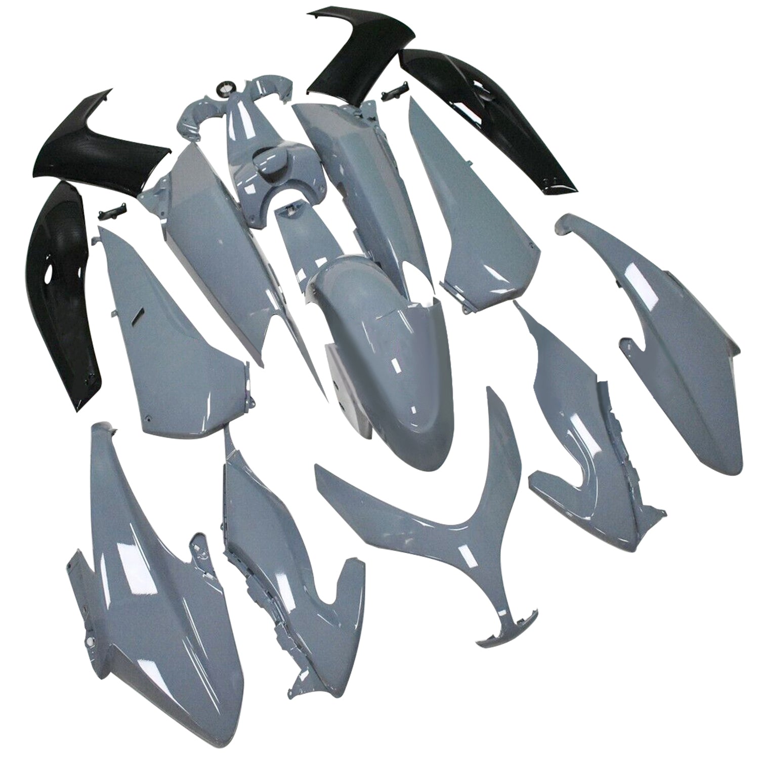 Amotopart 2008-2012 Yamaha T-Max XP500 Grey Black Fairing Kit