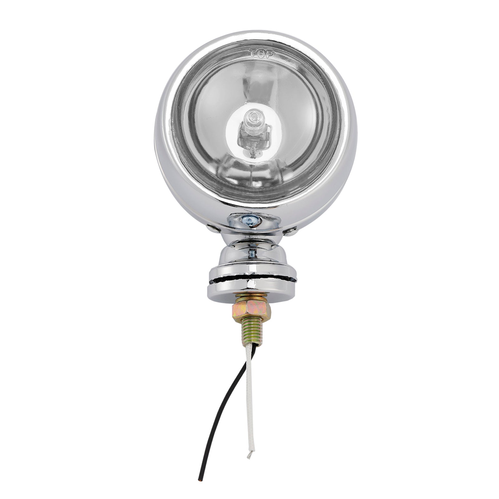 Racer Bobber Chopper Motorcycle Beam Headlight Fog Lamp Custom Chrome #D19