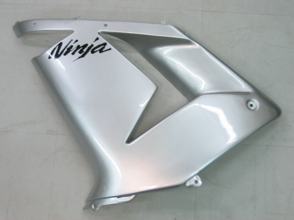 Amotopart 2004–2005 Kawasaki ZX10R Verkleidungsset in Silber und Schwarz