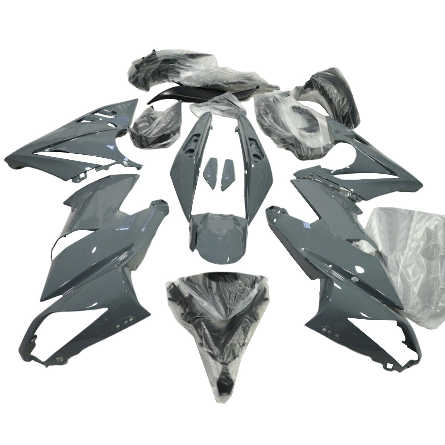 Amotopart 2009–2011 Kawasaki Ninja650 EX650 Verkleidungsset, Grau