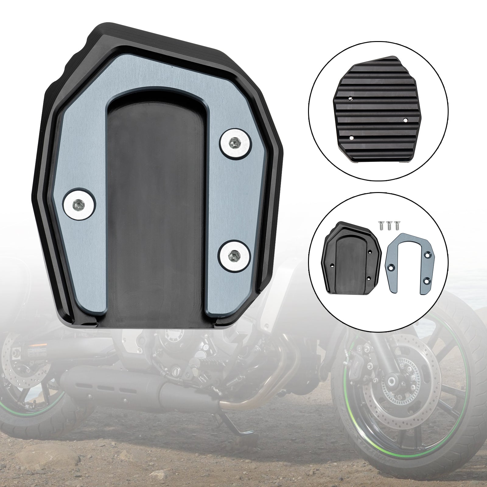 Coussin de plaque d'agrandissement de béquille adapté à Kawasaki Vulcan S 650 VN650 2015 – 2021