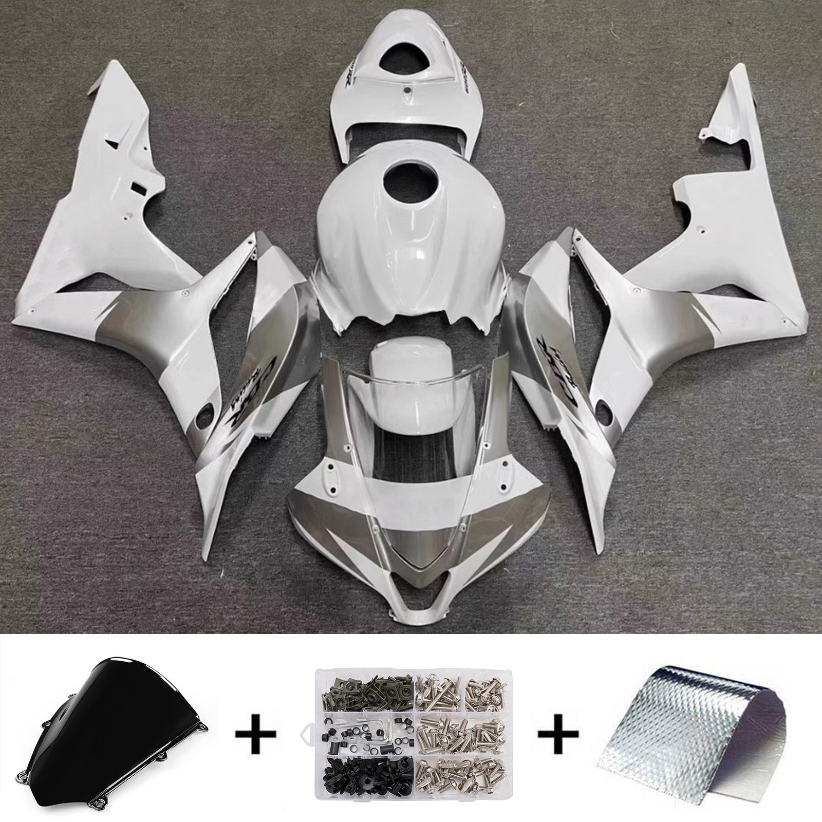 Amotopart 2007-2008 Honda CBR600RR White Fairing Kit