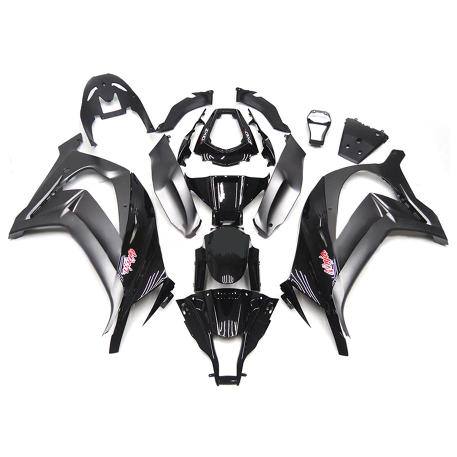 Amotopart 2011-2015 Kawasaki ZX10R Kit de carenado negro brillante y mate Style1