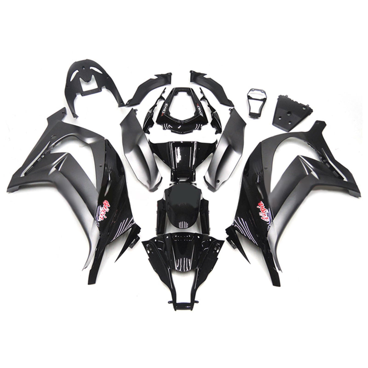Amotopart 2011-2015 Kawasaki ZX10R Gloss&Matte Black Style1 Fairing Kit