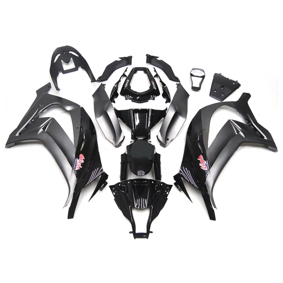 Amotopart 2011-2015 Kawasaki ZX10R Kit de carénage Style1 noir brillant et mat