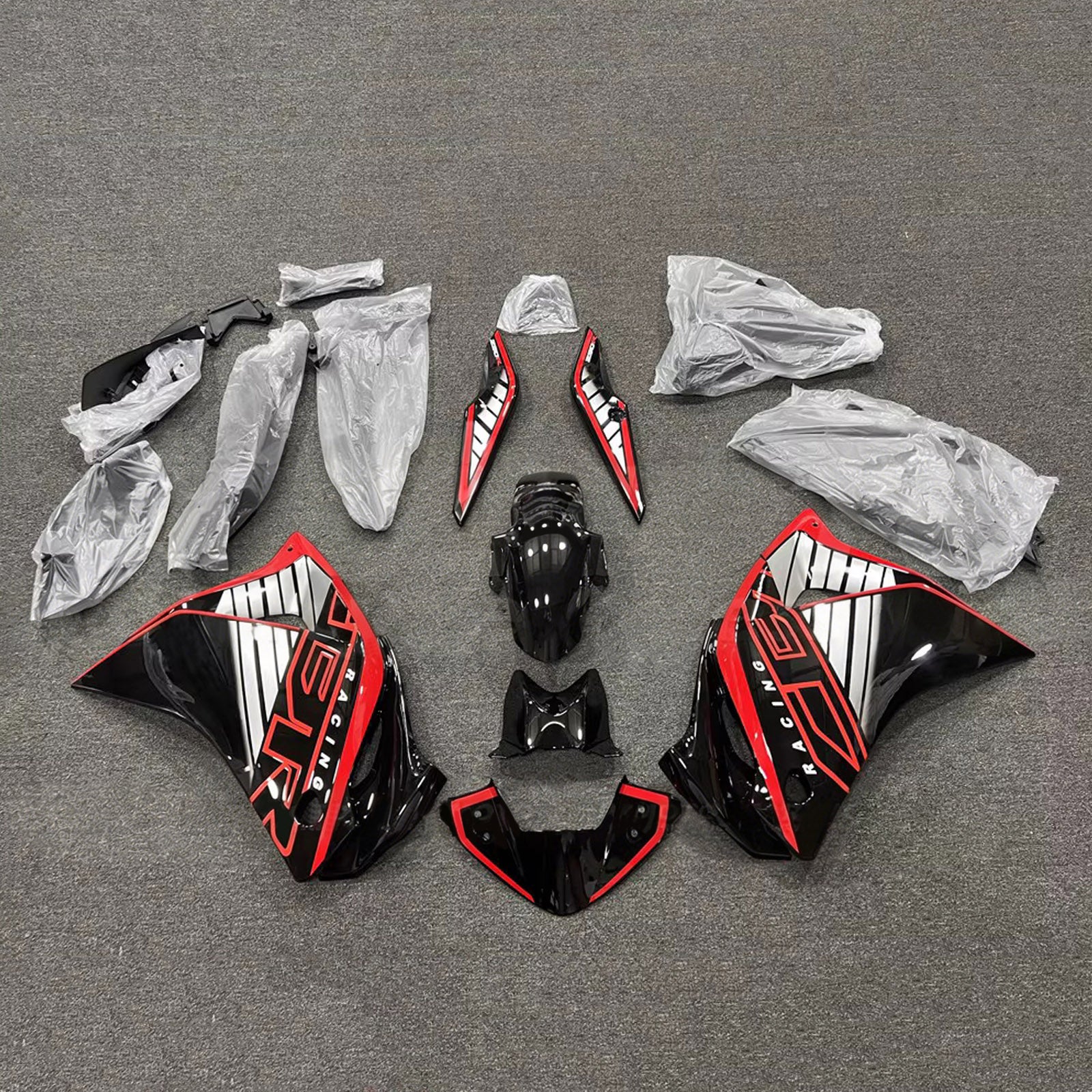 Amotopart 2011-2015 Honda CBR250R Black/Red Fairing Kit