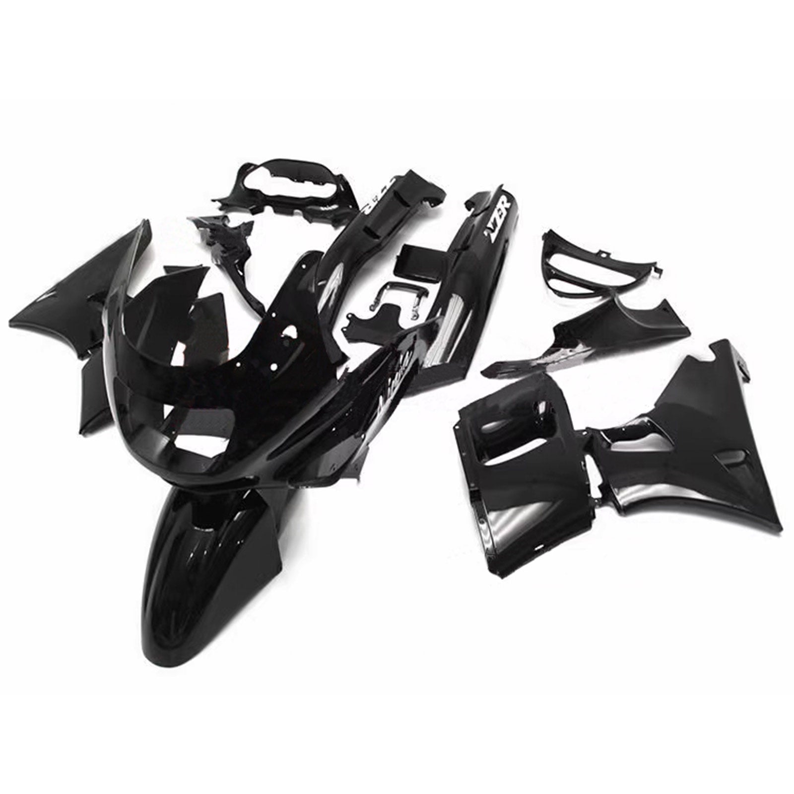 Amotopart ZZR400 1993-2007 ZZR600 1998-2003 Kawasaki Kit de carenado negro brillante