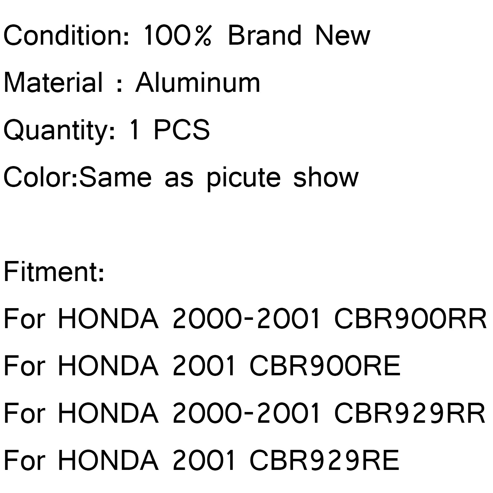 2000-2001 HONDA CBR 900 929RR 2001 CBR900RE Radiateur de refroidissement en aluminium