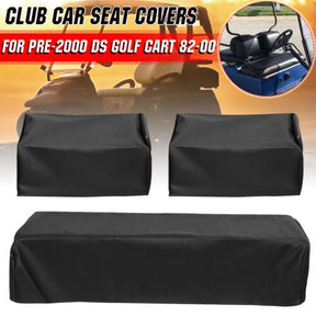 Set Club Car Front Seat Covers PU Leather For PRE-2000 DS Golf Cart 82-00 Khaki