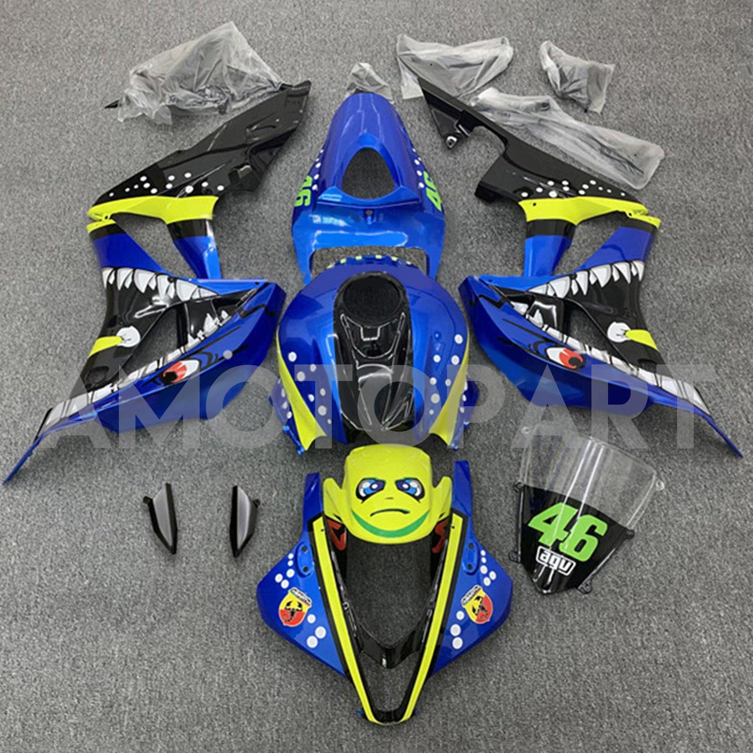Amotopart 2007-2008 Honda CBR600RR Yellow Blue Fairing Kit