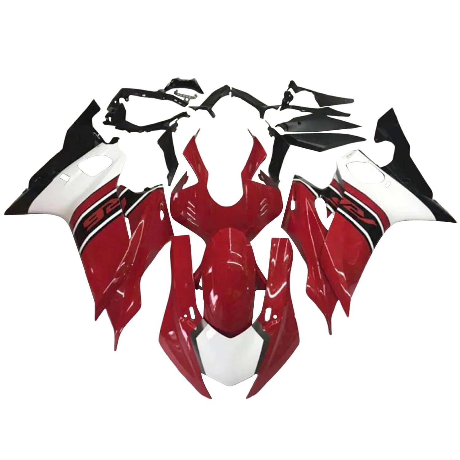 Amotopart 2017-2023 Yamaha YZF R6 Black White Red Fairing Kit