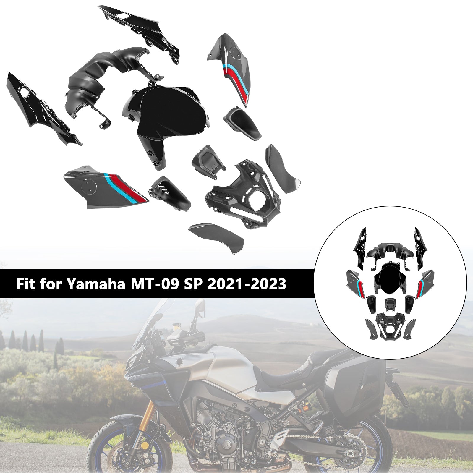 Amotopart 2021-2023 Yamaha MT 09 Verkleidungssatz