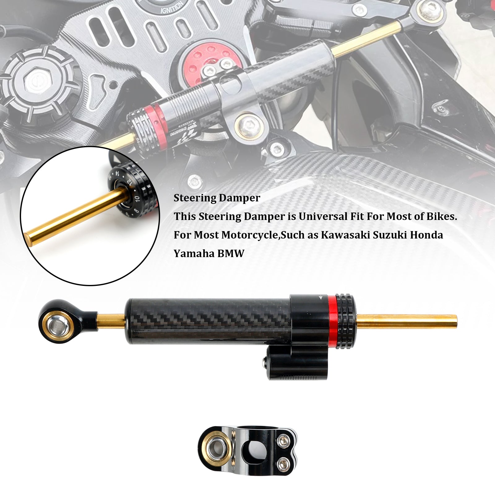 Universal Motorrad Lenkung Dämpfer Stabilisator Halterung Montage Kits