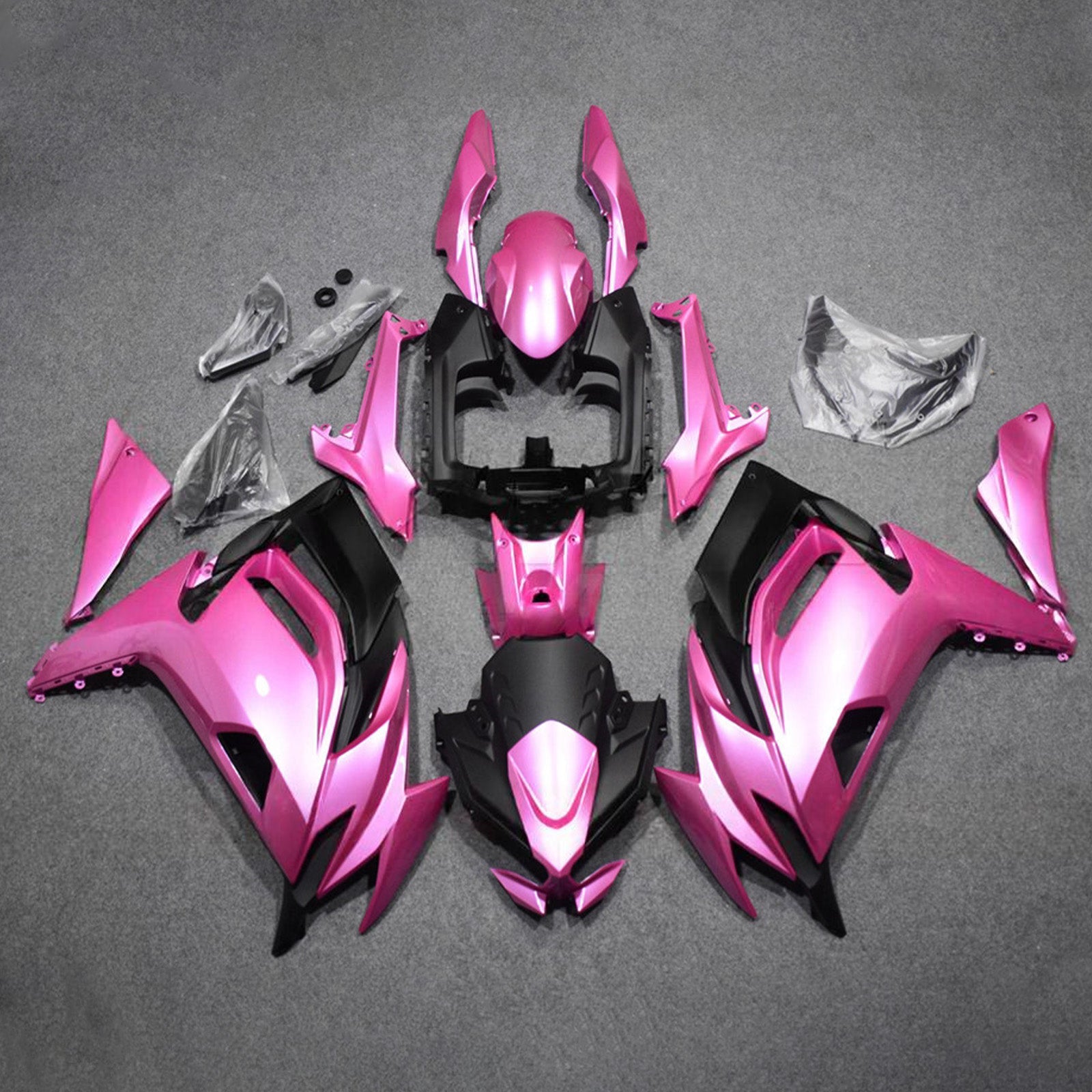 Amotopart 2020-2026 Kawasaki ER6F/Ninja650 Pink Fairing Kit