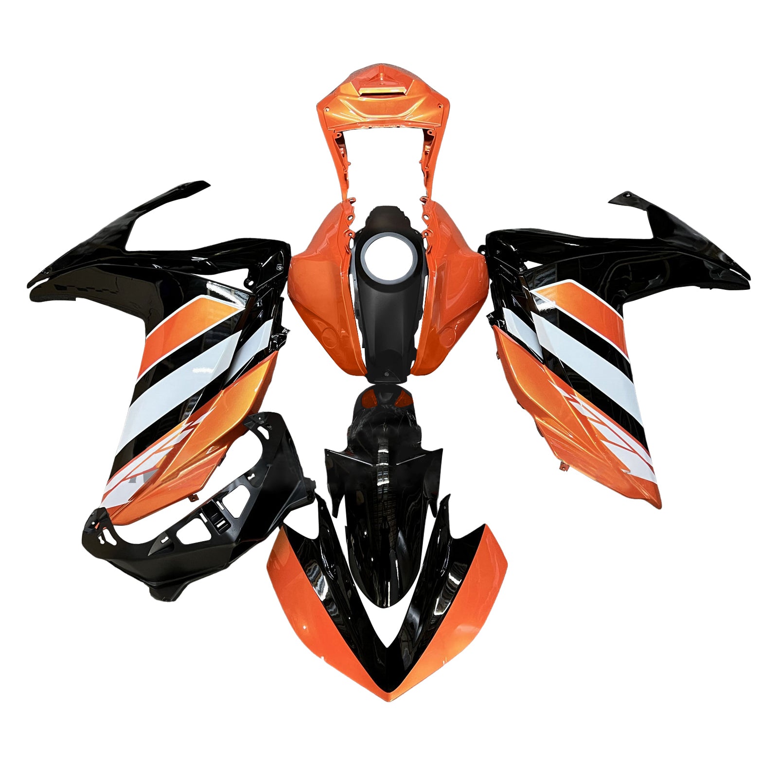 Amotopart Yamaha 2014-2018 YZF R3 2015-2017 YZF R25 Orange & Black Fairing Kit