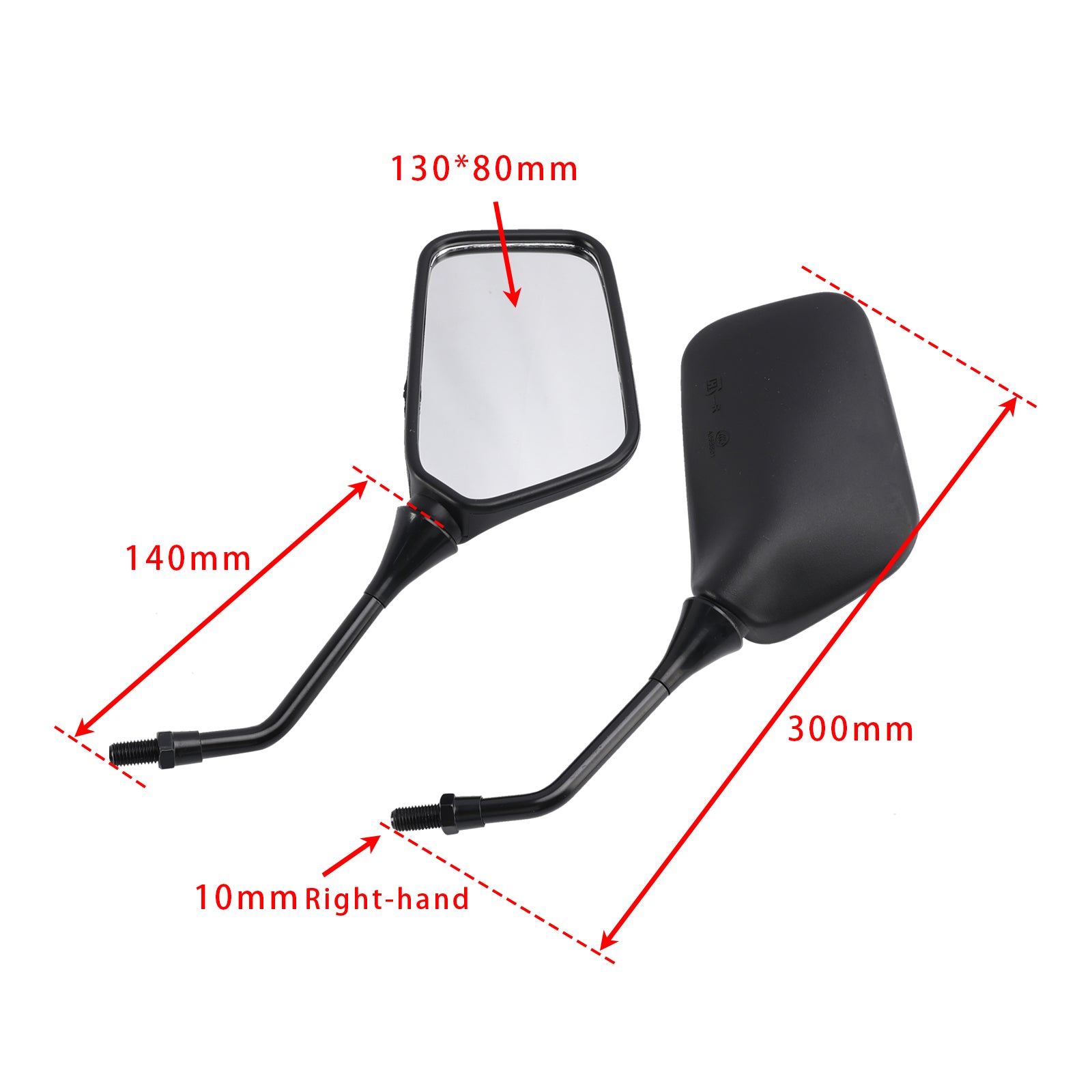 Suzuki GS400 GS450 GS500 GS550 GS850 GS1000 GS1100 GS1150 Pair Mirrors Black