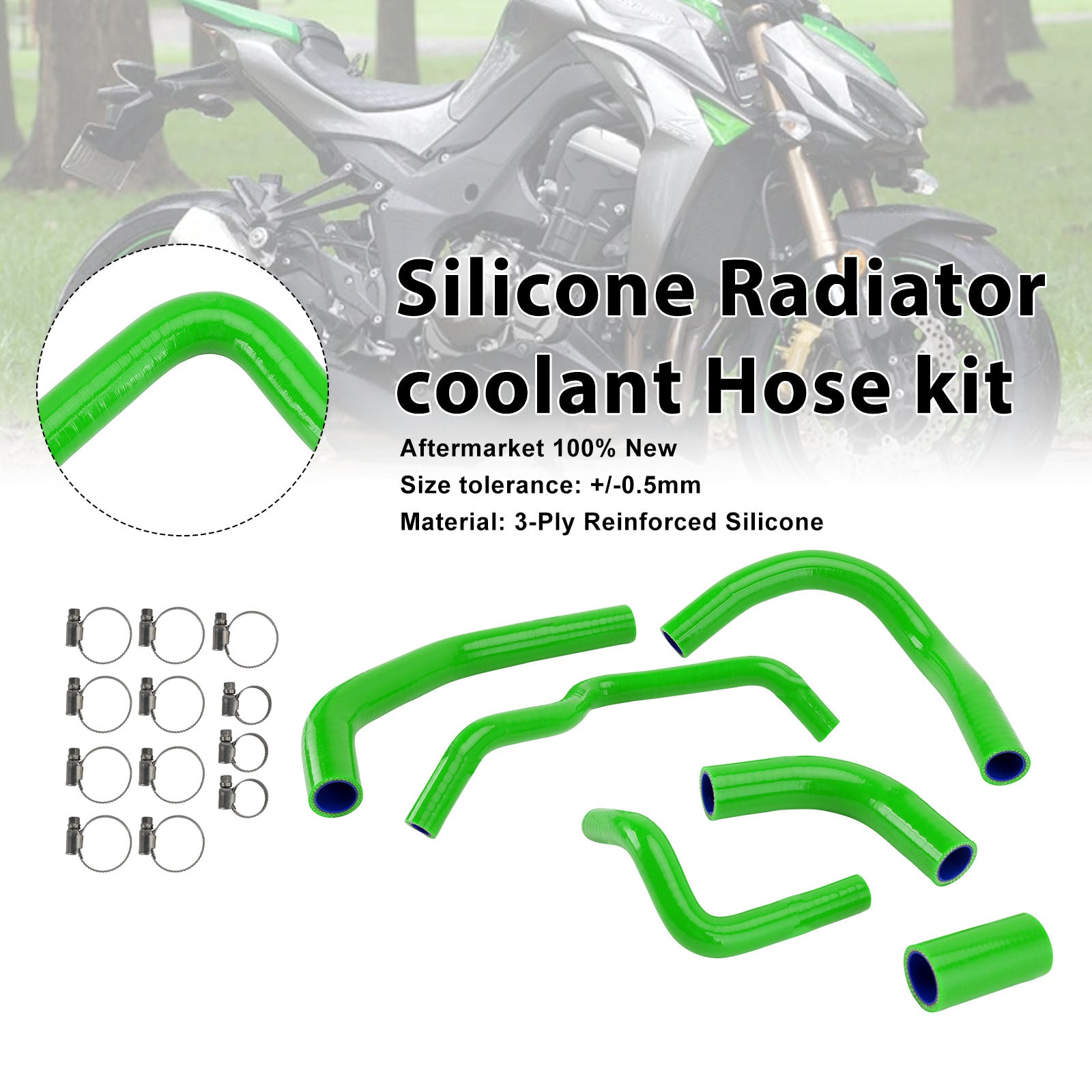 Kawasaki Z1000 Z1000SX Z1100 Silicone Radiator coolant Hose kit