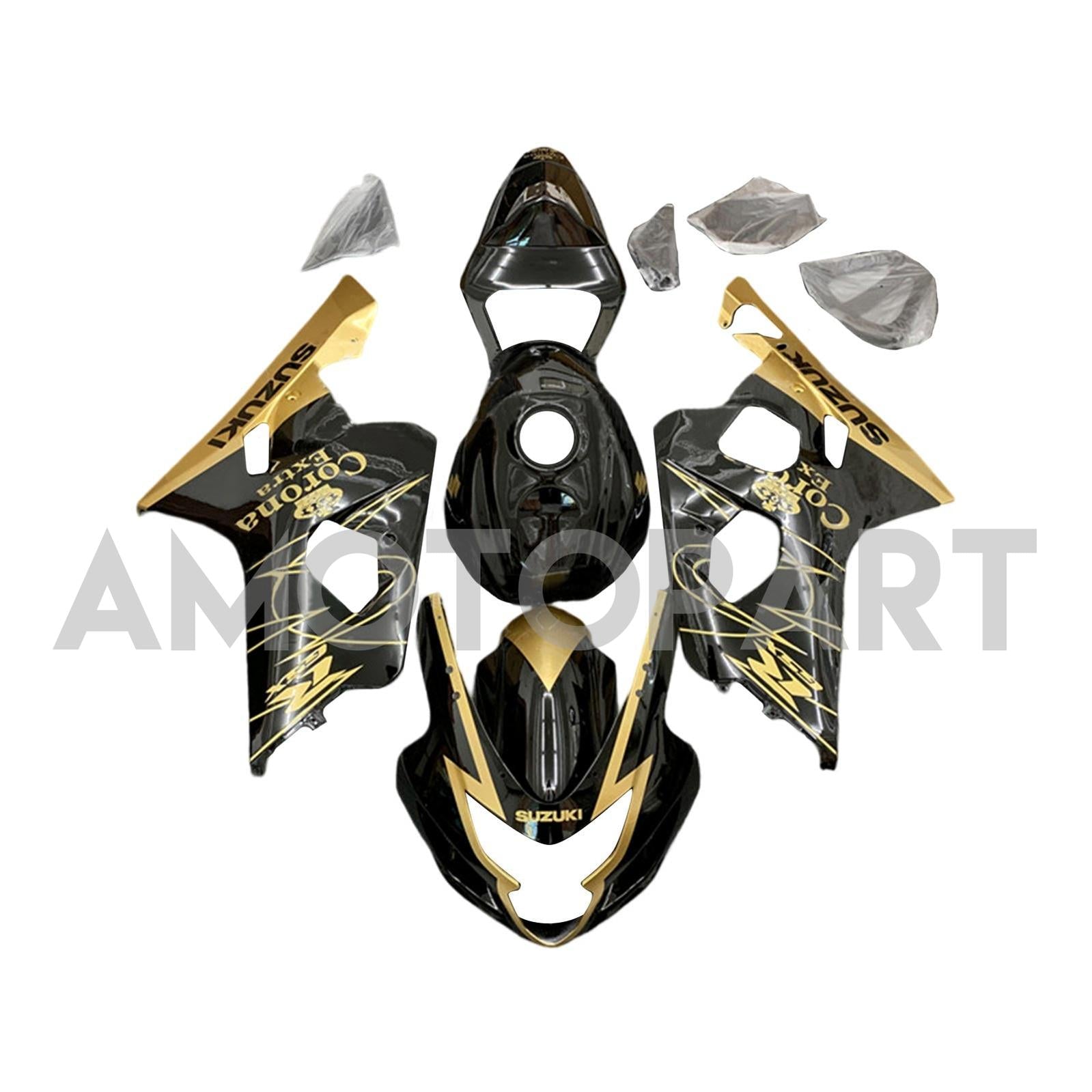 Amotopart 2004-2005 Suzuki GSXR 600/750 K4 Black&Gold Fairing Kit