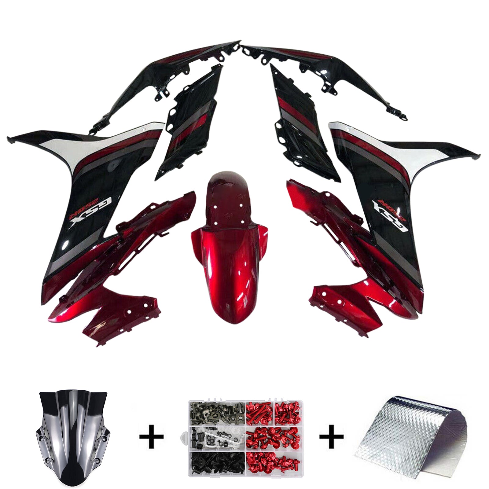 Amotopart 2017-2020 GSX250R Suzuki Red&Black Fairing Kit