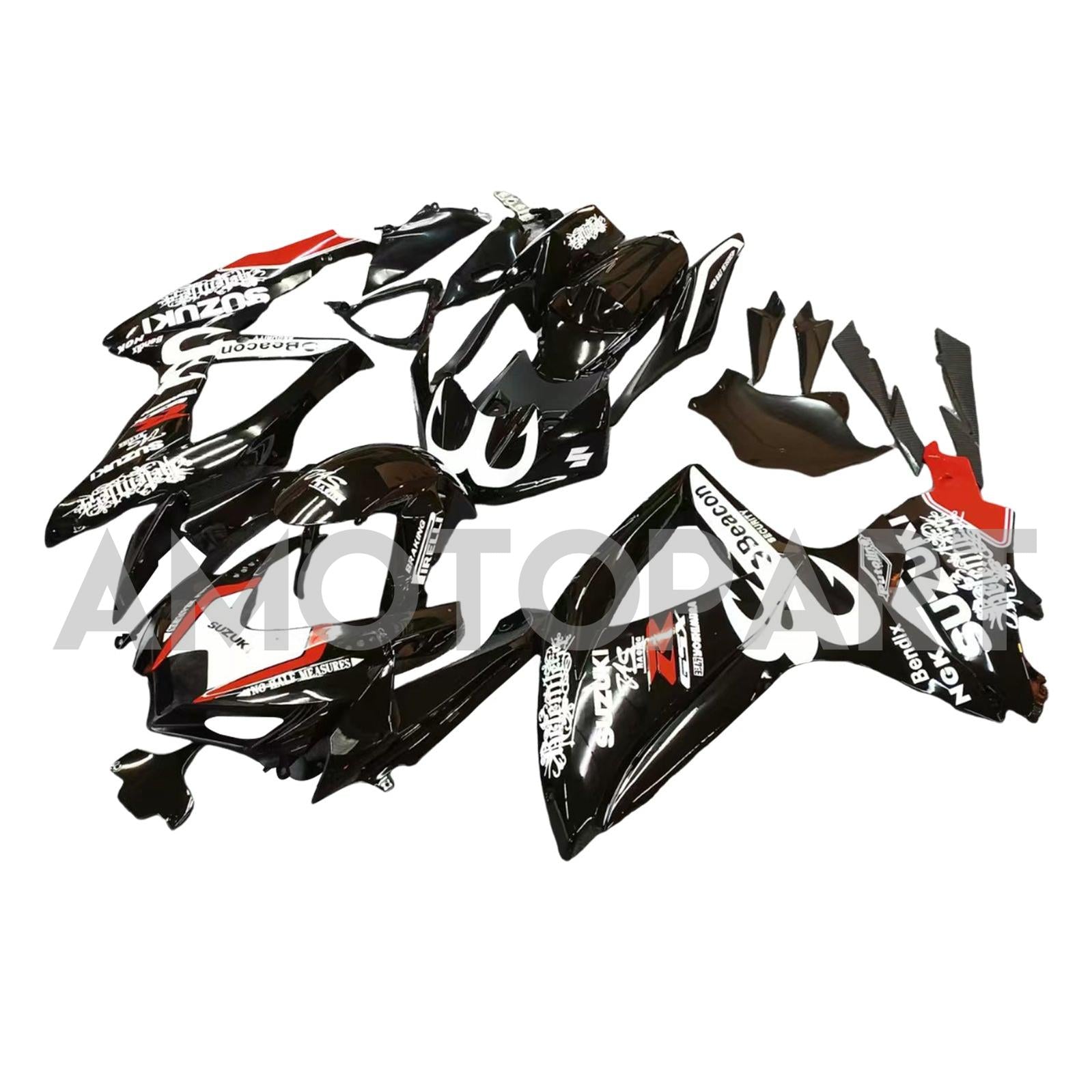 Amotopart 2008-2009 Suzuki GSXR 600/750 Black Fairing Kit