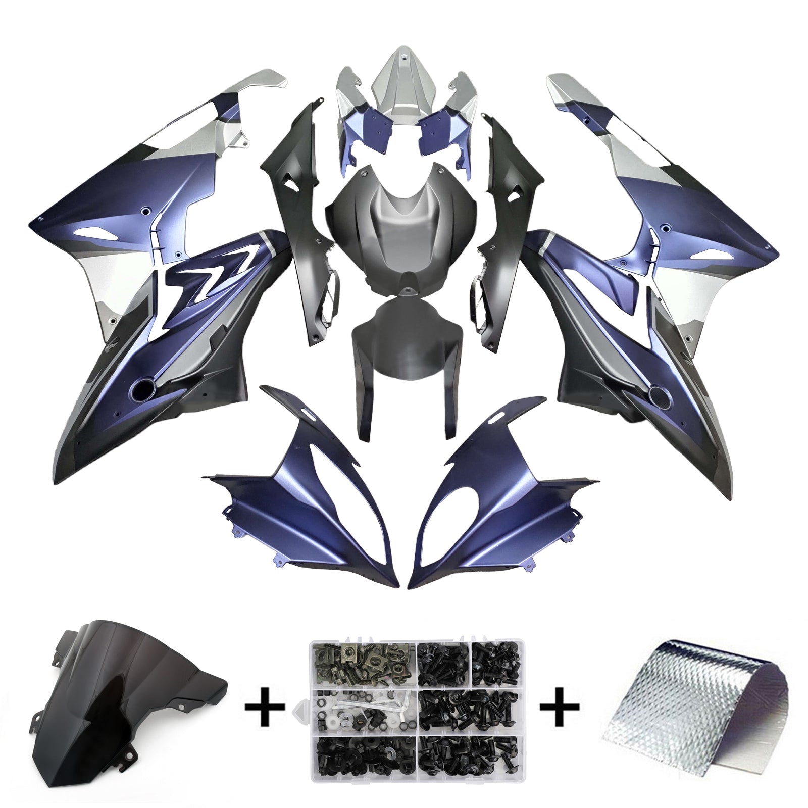 Amotopart 2015-2016 BMW S1000RR Dark Blue Black White Fairing Kit