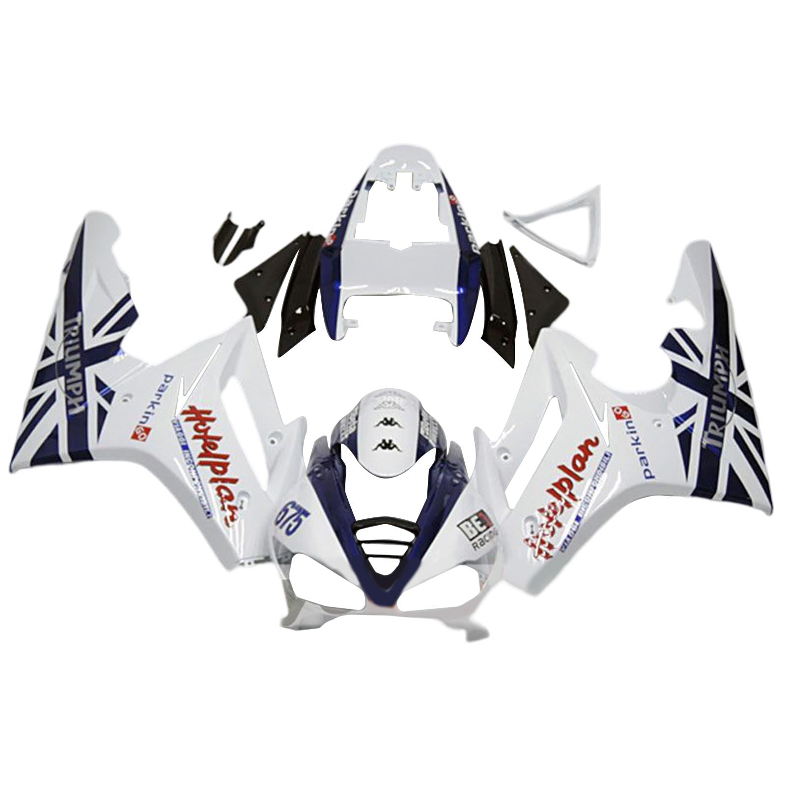 Amotopart 2009-2012 Kit carena Triumph Daytona 675 White&amp;Black Style2