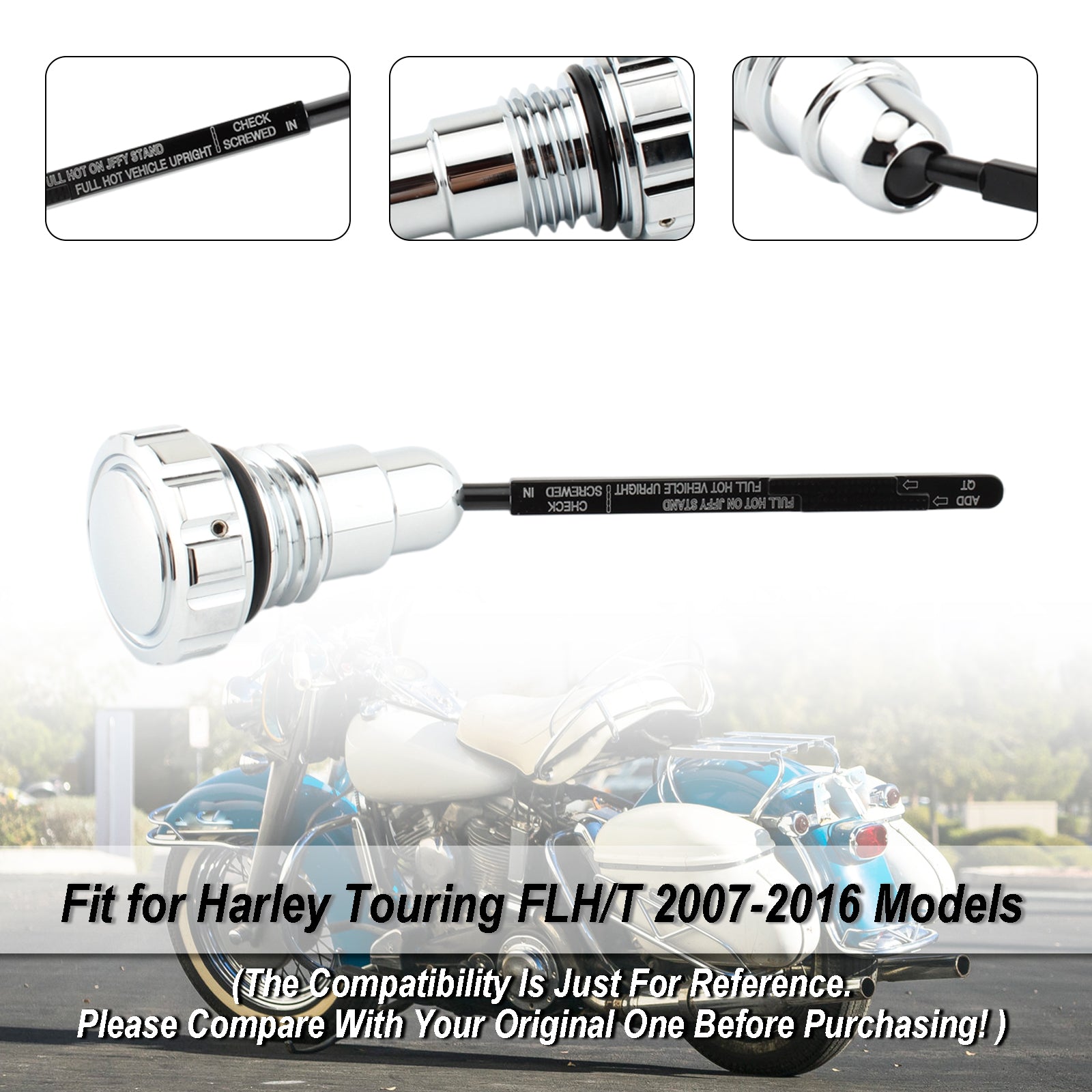 07-16 Harley Touring FLH/T modèles bouchon de réservoir de jauge d'huile