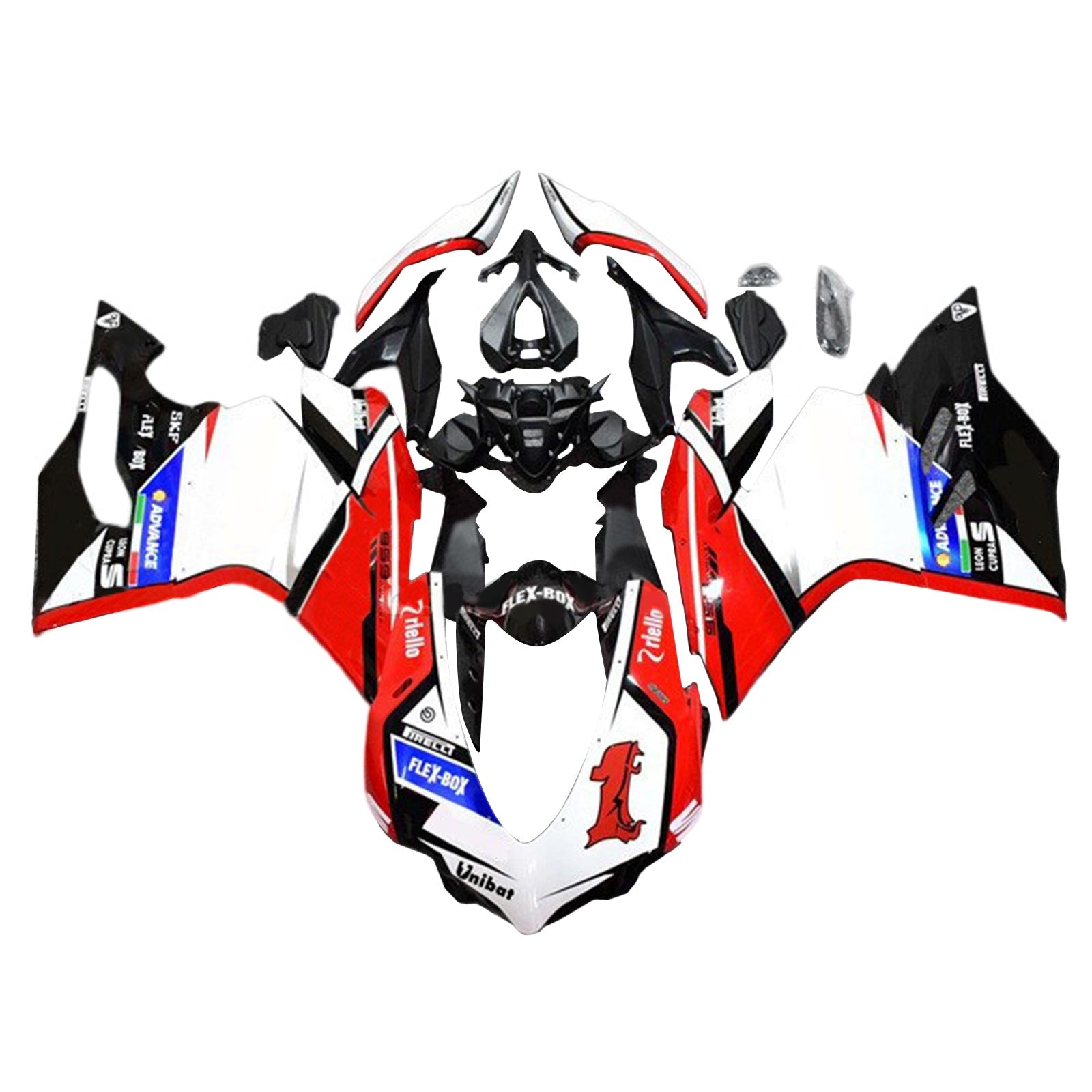 Amotopart 2015-2020 Ducati 1299 959 Kit de carénage rouge et blanc Style7