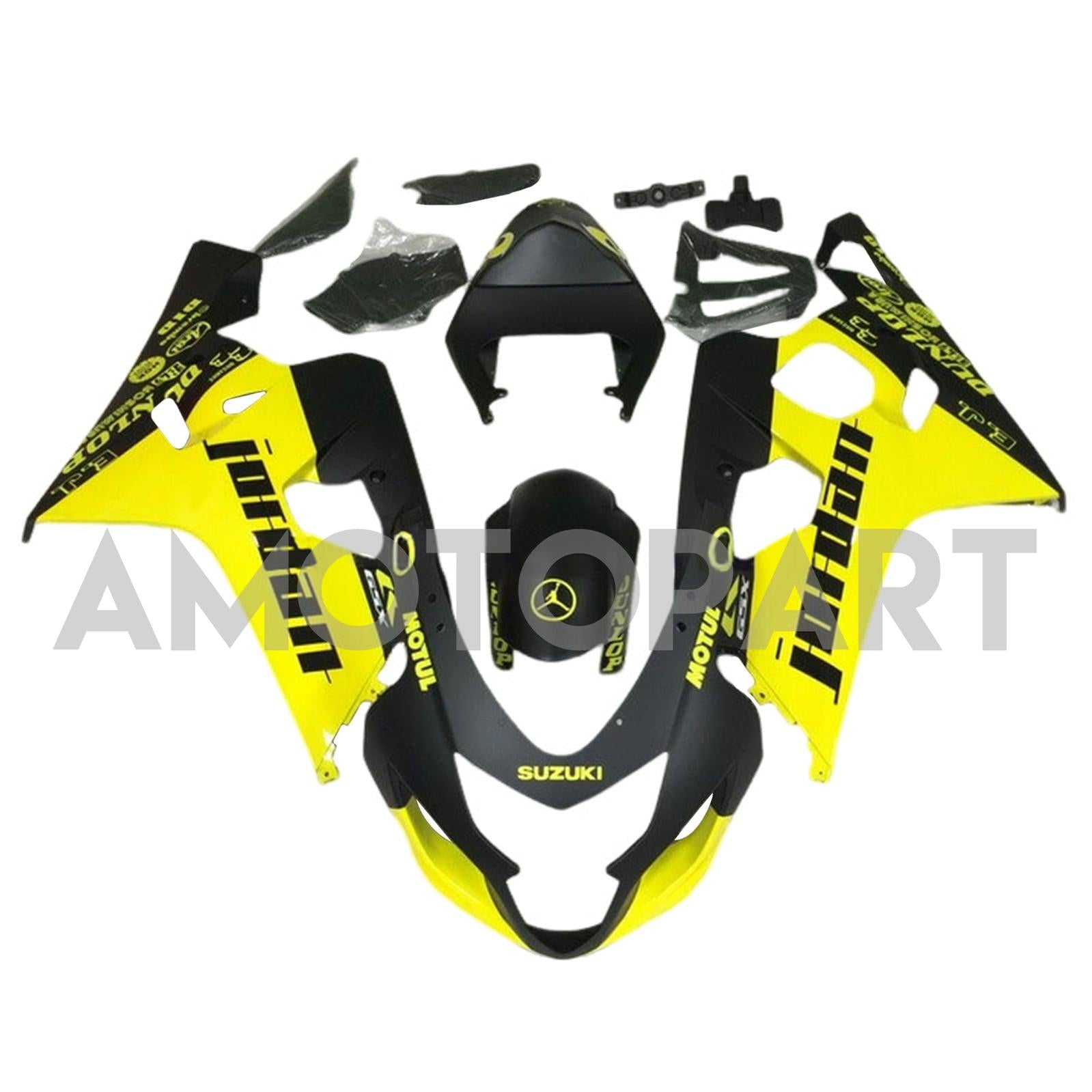 Amotopart 2004-2005 K4 GSXR 600/750 Suzuki Kit carena giallo e nero