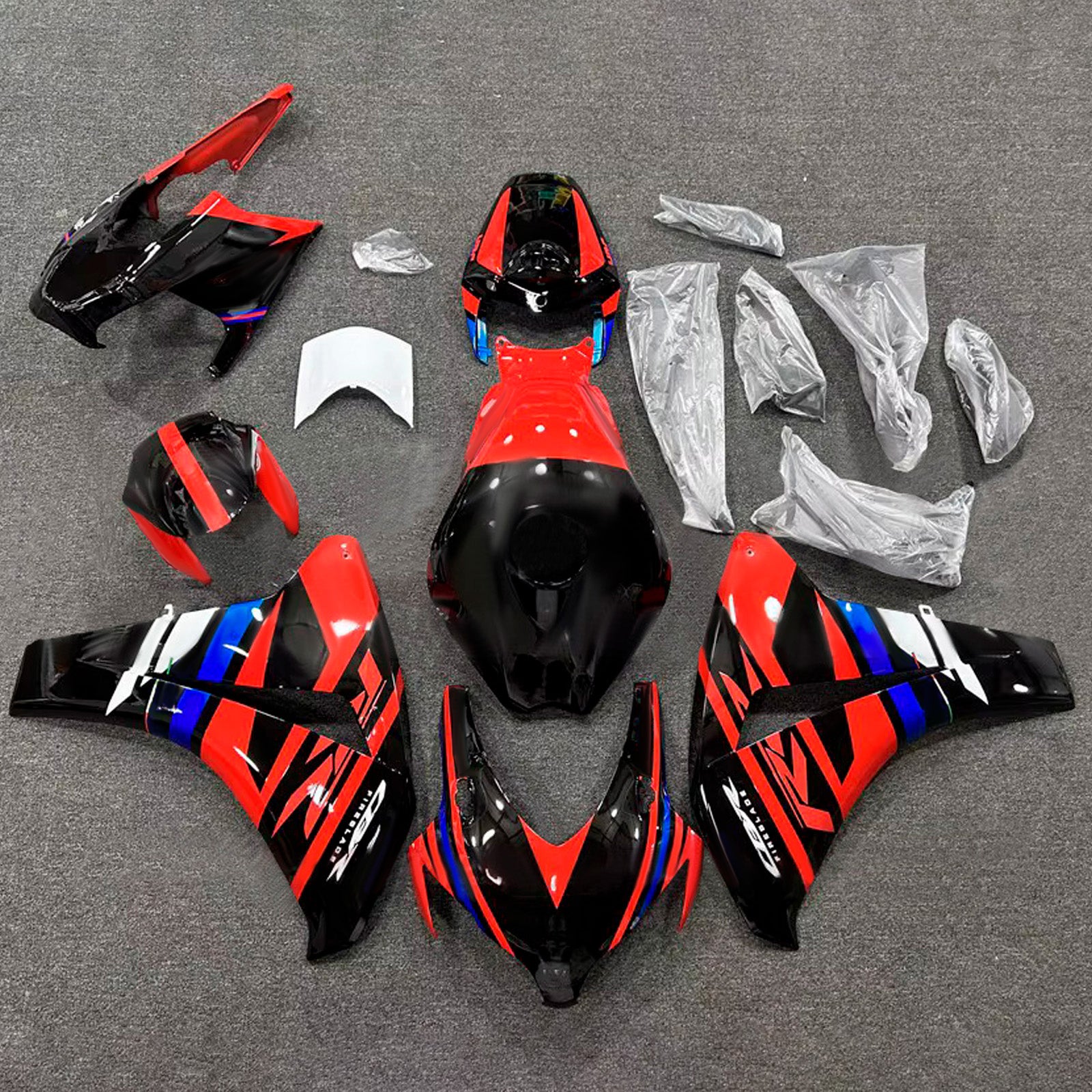 Amotopart 2008-2011 Honda CBR1000RR Black/White Fairing Kit