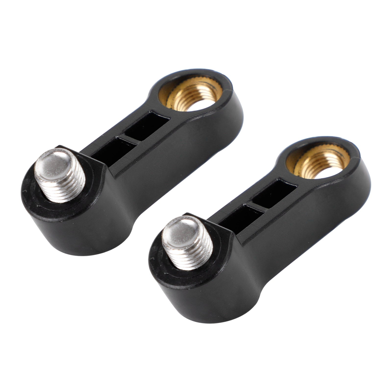 Pair M10 Plastic Mirror Riser/Extender Adapter Mounts Right & Left Hand Thread