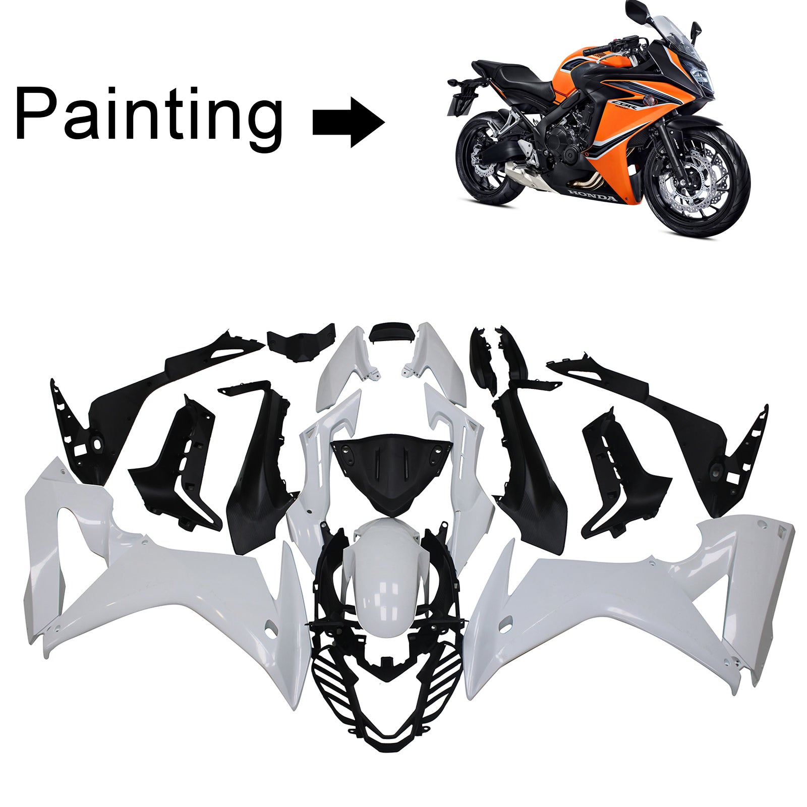 Amotopart 2017-2019 Honda CBR650F Orange Fairing Kit