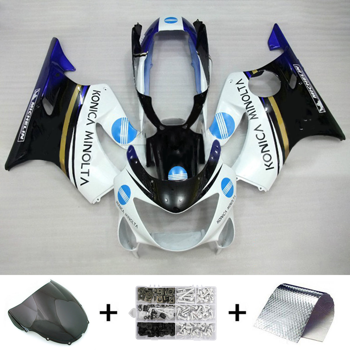 Amotopart 1999-2000 CBR600 F4 Honda Blue&White Fairing Kit