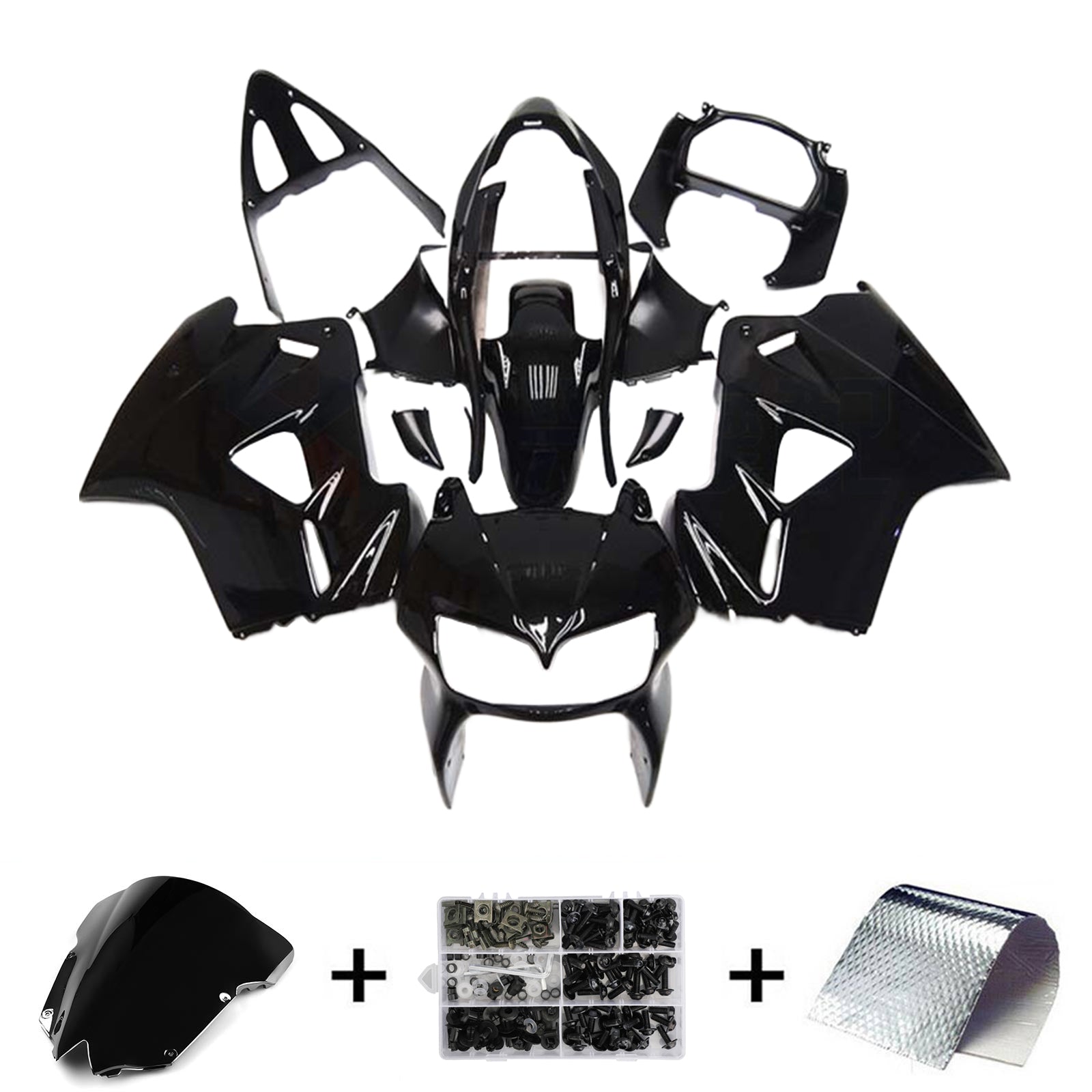 Amotopart 2002-2013 Honda VFR800 Kit de carenado negro