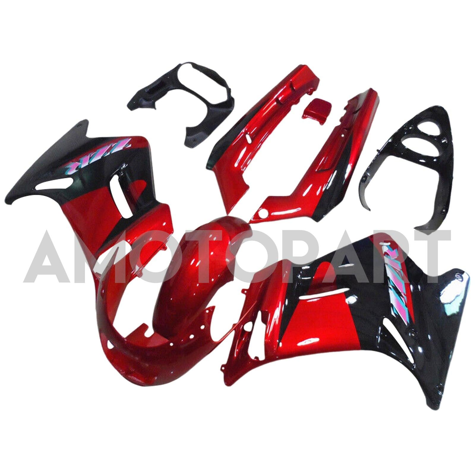 Amotopart 1996-2007 カワサキ ZZR250 ブラック レッド フェアリングキット