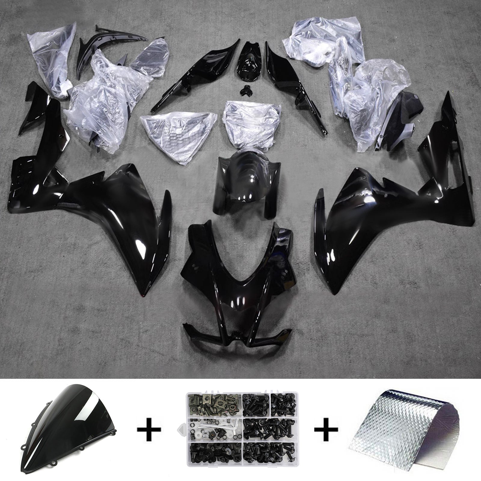 Amotopart 2016-2020 Aprilia RSV4 1000 Glossy Black Fairing Kit