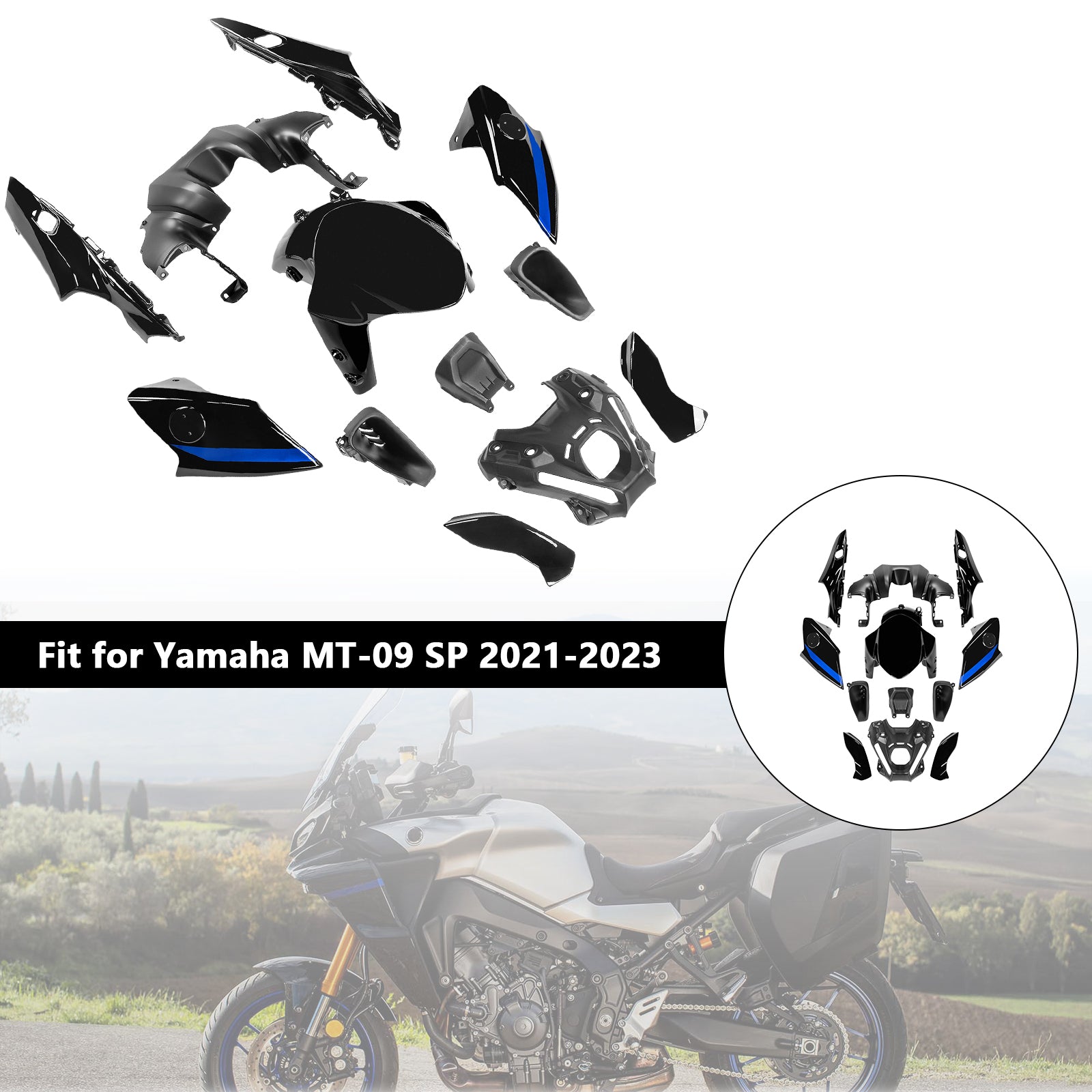 Amotopart 2021-2023 Yamaha MT 09 Fairing Kit