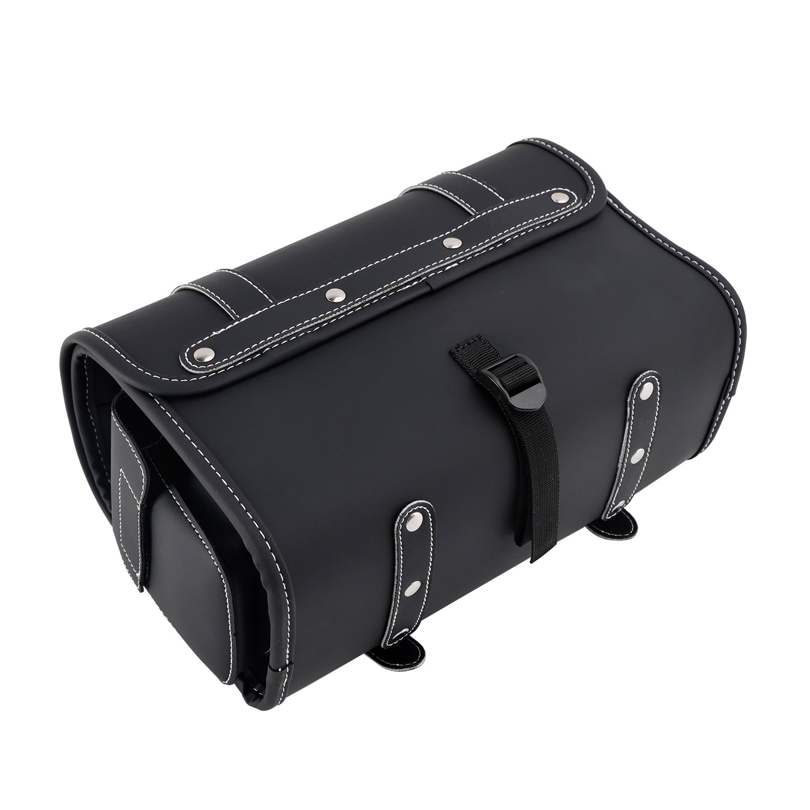 Motorbike Black Tail Bag Pu Side Saddlebag Pannier Luggage Pouch Storage
