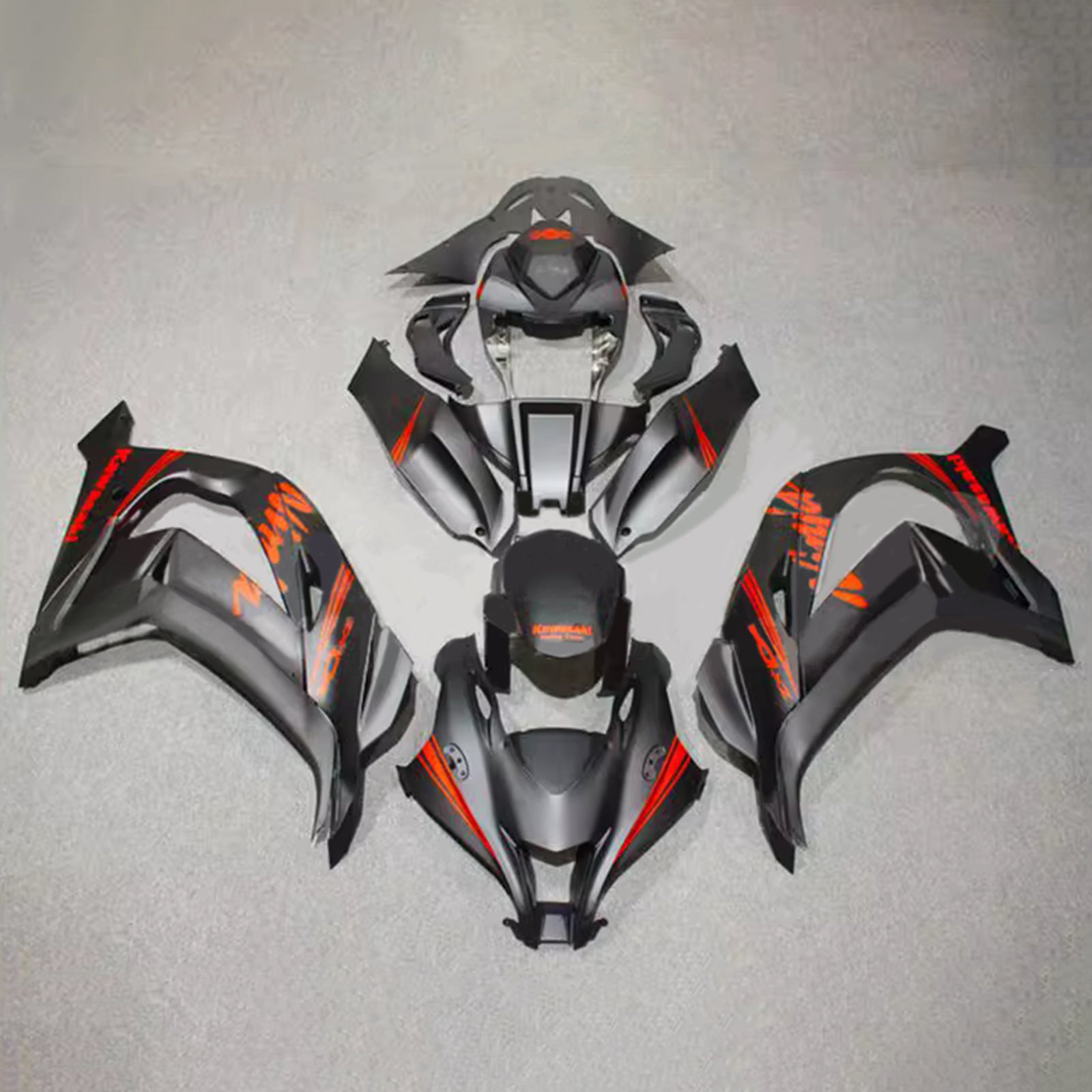 Amotopart 2016-2020 Kawasaki ZX10R Black Red Fairing Kit