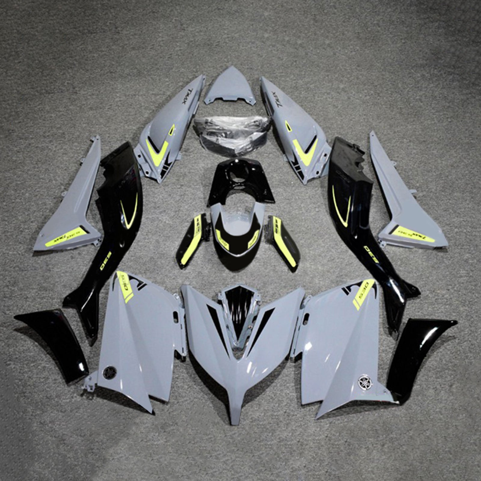 Amotopart 2015–2016 Yamaha T-Max TMAX530 Verkleidung, Grau und Gelb