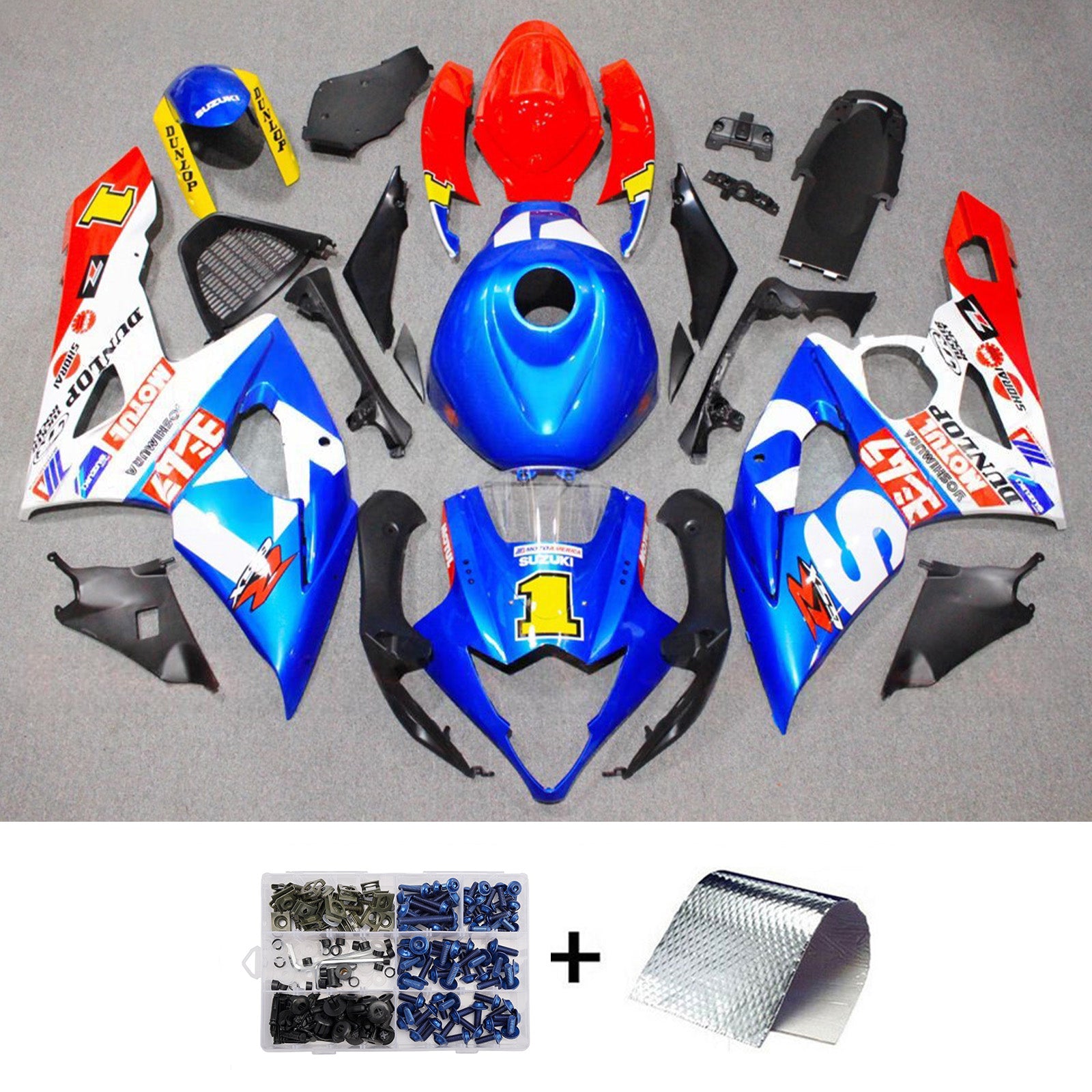 Amotopart 2005-2006 Suzuki GSXR1000 Blue White Red Fairing Kit